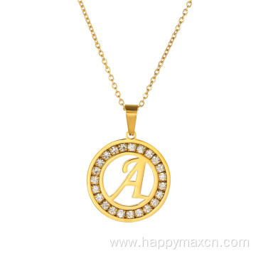 Fashion Jewelry 18kGold Plated Hollow Round Alphabet Pendant